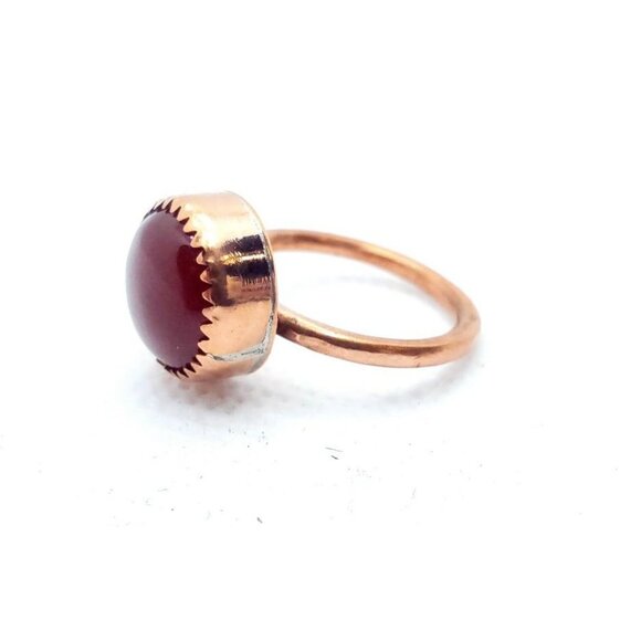 Red onyx copper crystal ring handmade - Picture 3 of 11